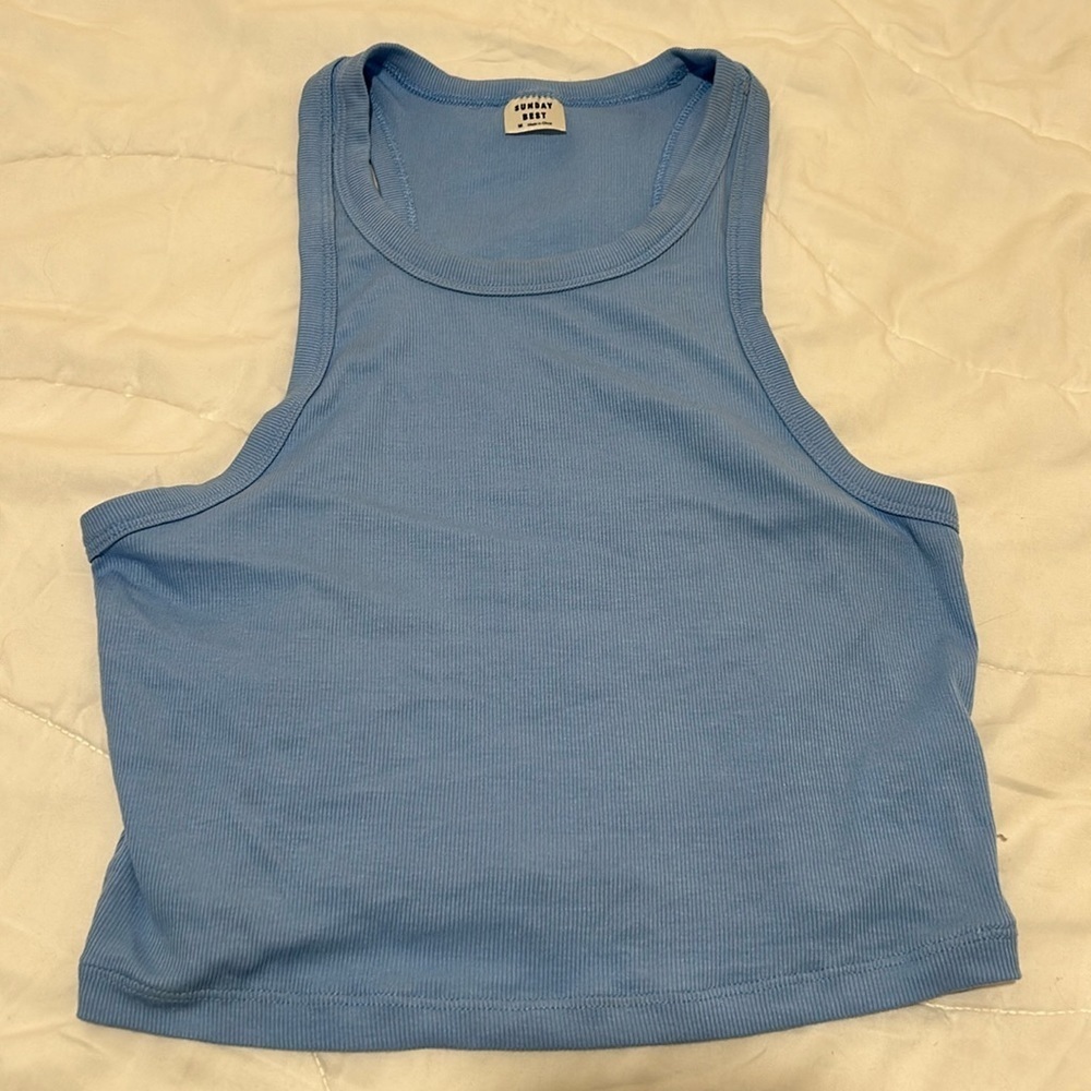 Aritzia Sunday best ribbed halter tank top